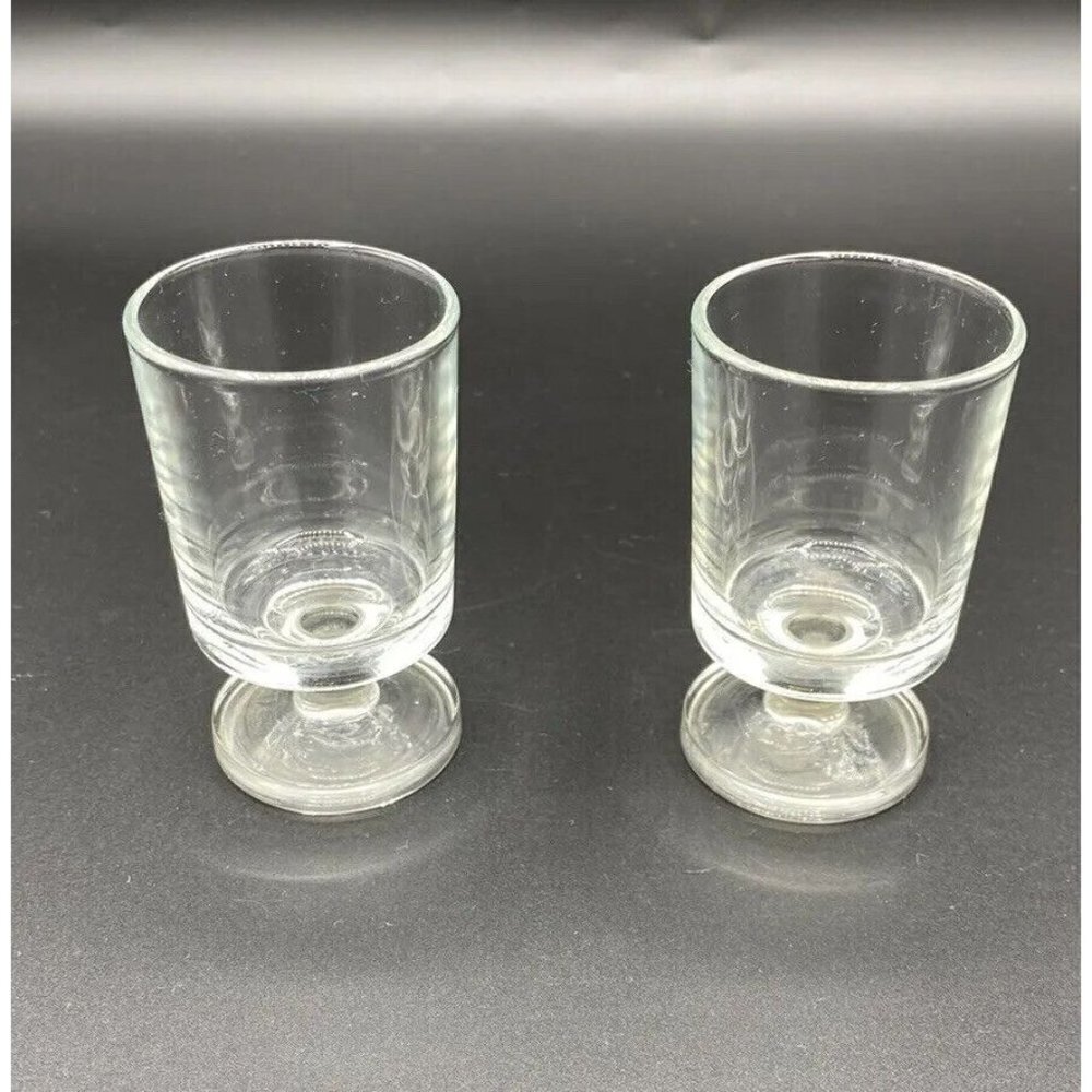 Vintage Cordial Glasses Shot Liqueur Lot 2 France Footed 3 Inch Wedding Crafts